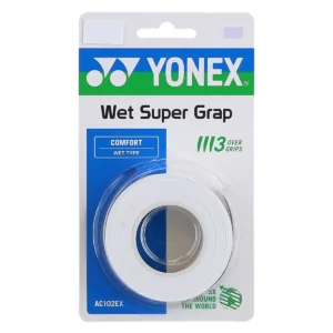 YONEX Wet Super Grap 0,6 mm – Weiß, 3er-Pack
